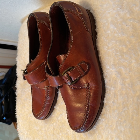 Gorgeous leather warm brown vintage Dark Academia Cole Haan buckle loafers 7.5 - Picture 3 of 6